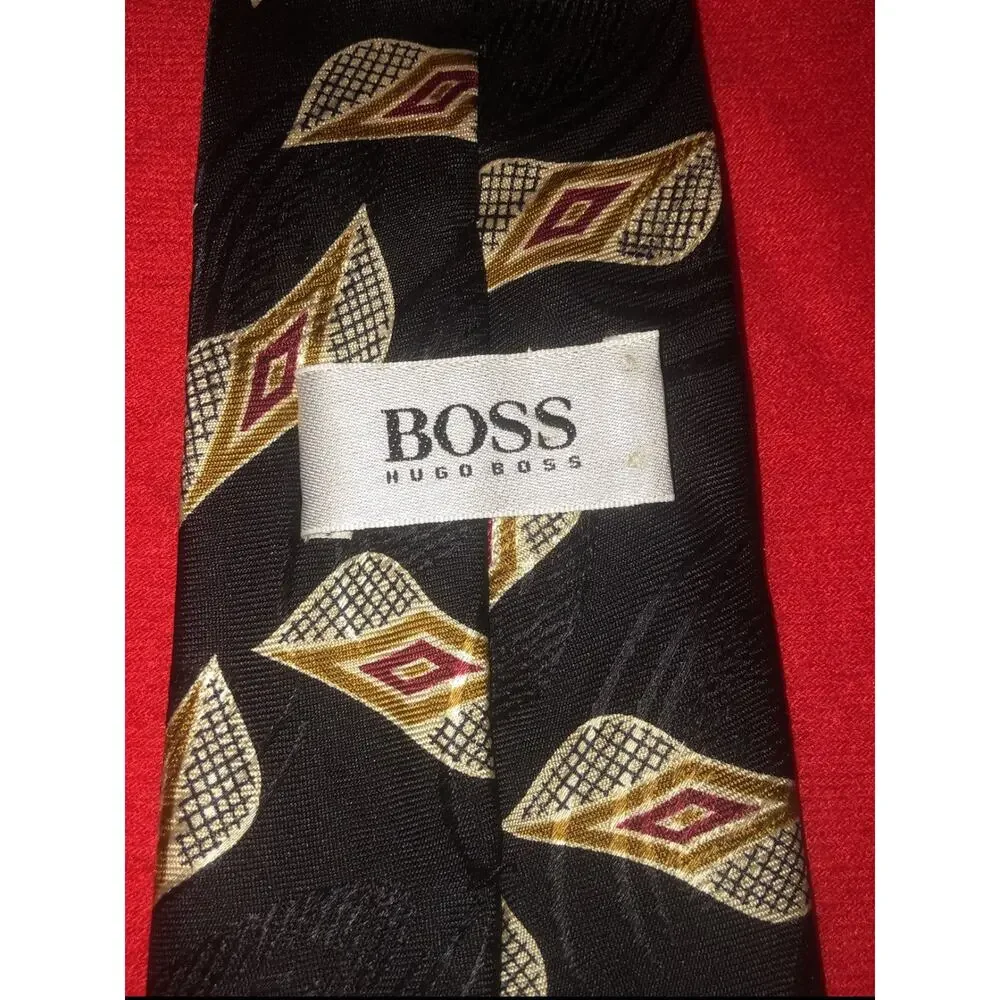 Hugo Boss 100% Silk Abstract‎ Print Designer men's Tie